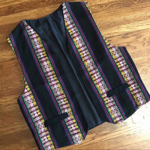 Jackets & Blazers - SOLD vintage 90s Unisex vest M embroidered tapestry